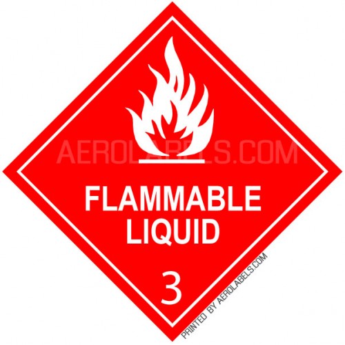 Hazmat Shipping Labels Hazard Class 3 Flammable Liquid 100 Labels
