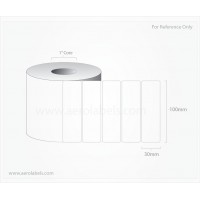 100mm X 30mm Plain Barcode Labels, 1" core, 1 Roll - 500pcs