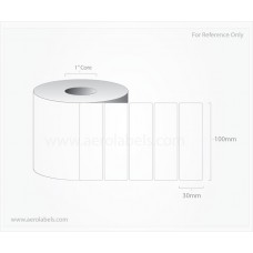 100mm X 30mm Plain Barcode Labels, 1" core, 1 Roll - 500pcs