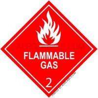 HAZMAT SHIPPING LABELS - HAZARD CLASS 2 - FLAMMABLE GAS LABELS - 100 Labels