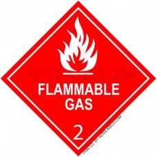 HAZMAT SHIPPING LABELS - HAZARD CLASS 2 - FLAMMABLE GAS LABELS - 100 Labels