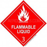 HAZMAT SHIPPING LABELS - HAZARD CLASS 3 FLAMMABLE LIQUID - 100 Labels