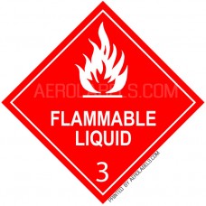 HAZMAT SHIPPING LABELS - HAZARD CLASS 3 FLAMMABLE LIQUID - 100 Labels