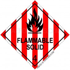 HAZMAT SHIPPING LABELS - CLASS 4 FLAMMABLE SOLID LABELS - 100 Labels