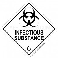 HAZMAT SHIPPING LABELS - CLASS 6 Infectious Substance 6.2 Label - 100 Labels 