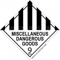 HAZMAT SHIPPING LABELS - Class 9 Misc. with words Label - 100 Labels 