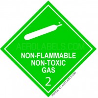 HAZMAT SHIPPING LABELS - HAZARD CLASS 2 - NON-FLAMMABLE GAS LABELS - 100 Labels