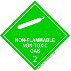 HAZMAT SHIPPING LABELS - HAZARD CLASS 2 - NON-FLAMMABLE GAS LABELS - 100 Labels