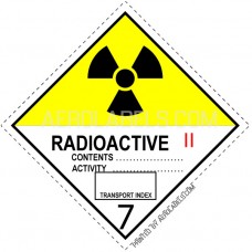 HAZMAT SHIPPING LABELS - Class 7 Radioactive II Label - 100 Labels 