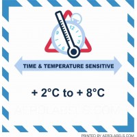 Time & Temperature Sensitive Label +2°C to +8°C - 100 Labels