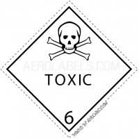 HAZMAT SHIPPING LABELS - Class 6 Toxic 6.1 Label - 100 Labels 